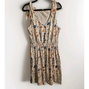 Womens Floral Print Dress Size XL Spring Flowy Comfort Shoulder Tie Sheath Dress